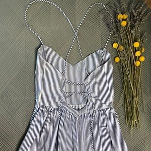 American Apparel blue pinstripe sun dress